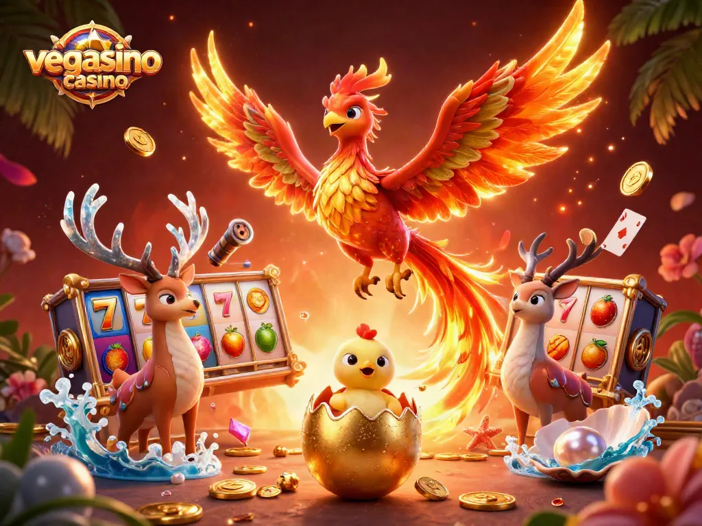 Engage in the excitement of vegasino casino with a phoenix and captivating slot elements.