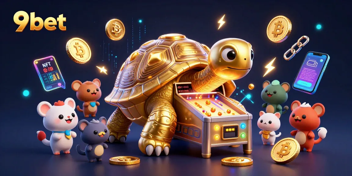 Engage with the 9bet colossal tortoise pinball machine in a vibrant casino scene.