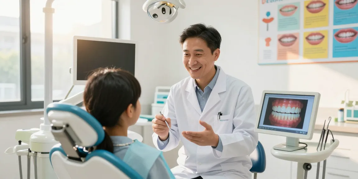 Kieferorthopäde erklärt Kieferorthopädie Behandlung an Patienten in moderner Praxis.